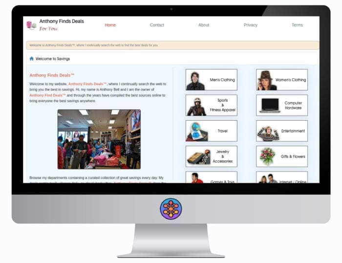 Anthony Finds Deals Website in Computer